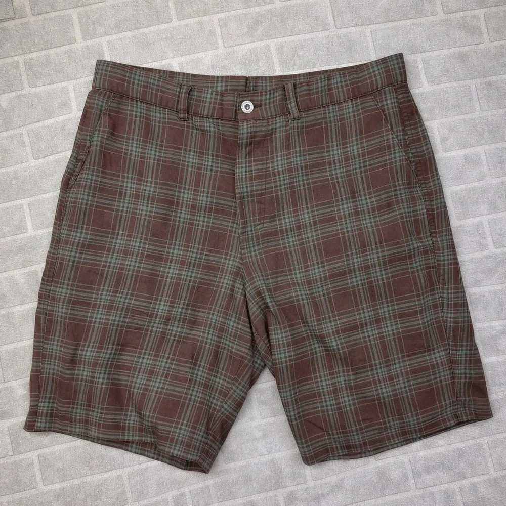 Patagonia‎ Shorts Mens 34 Brown Plaid Organic Cotton Casual Hiking Golf Prep